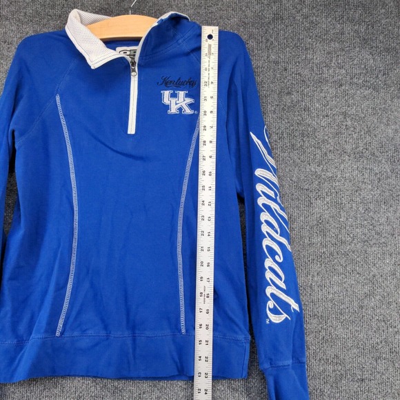 E5 Women's Shirt Blue Medium Kentucky Wildcats 1/4 Zip Pullover Long Sleeve - Picture 10 of 12